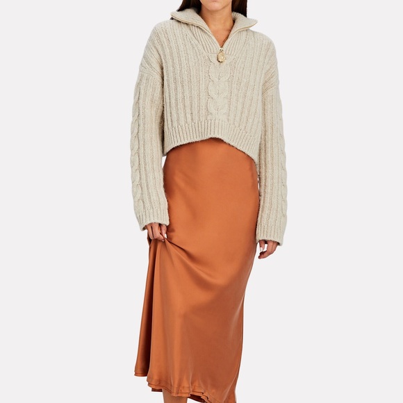 RARE Nanushka Evie Half-Zip Cable Knit Sweater - Picture 8 of 11